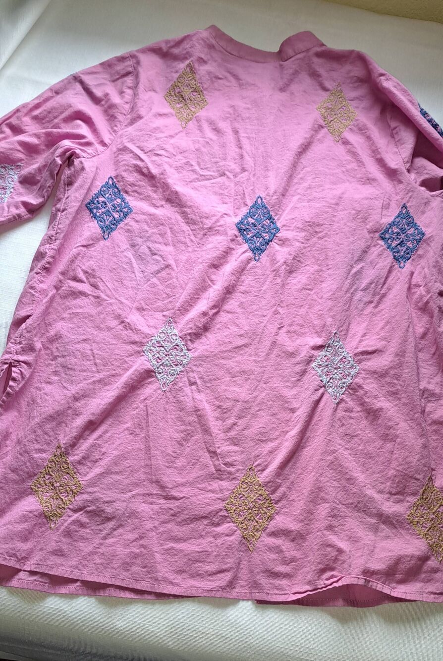Pink J.Jill Size Small Embroidered Tunic Top - Picture 2 of 7